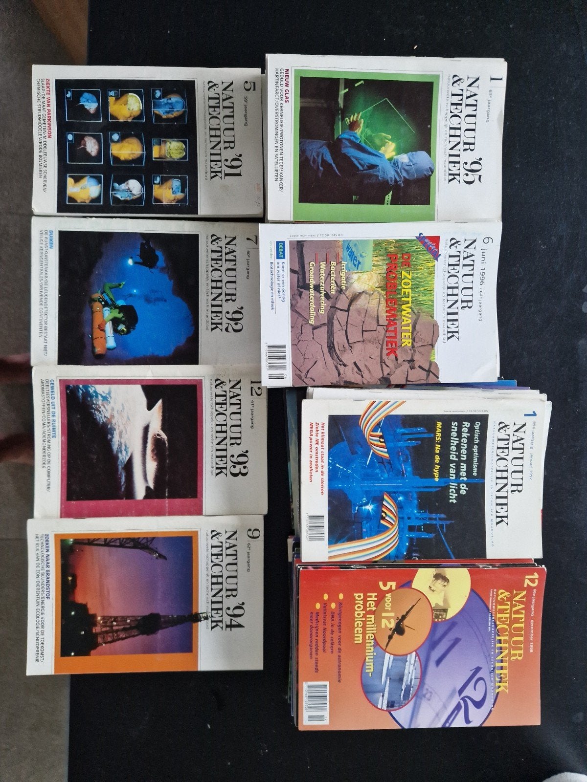 Natuur&Techniek: 55 tijdschriften van 91 tot 98, Collections, Revues, Journaux & Coupures, Enlèvement, 1980 à nos jours, Journal ou Magazine