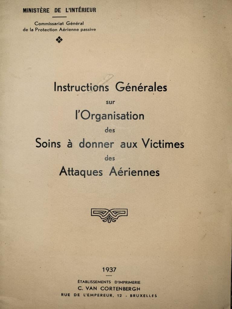 Instructions générales l'organisation... attaques aériennes, Gelezen, Verzenden, Voor 1940, Overige onderwerpen