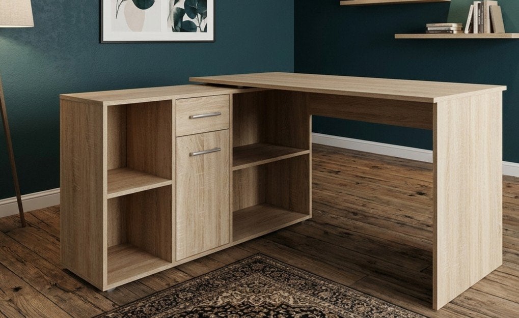 Bureau modulable avec rangements (Position Angle ou Droit), Maison & Meubles, 180 cm, Comme neuf, Enlèvement, Bureau-armoire combiné