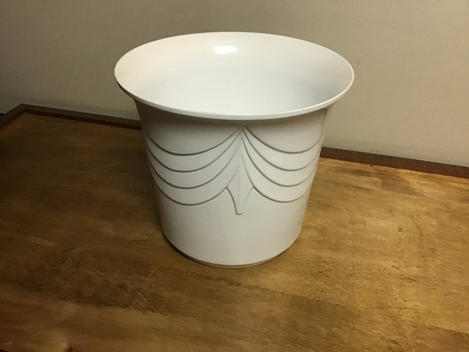 Vintage witte keramische bloempot Made in Germany 163/30, Antiek en Kunst, Ophalen