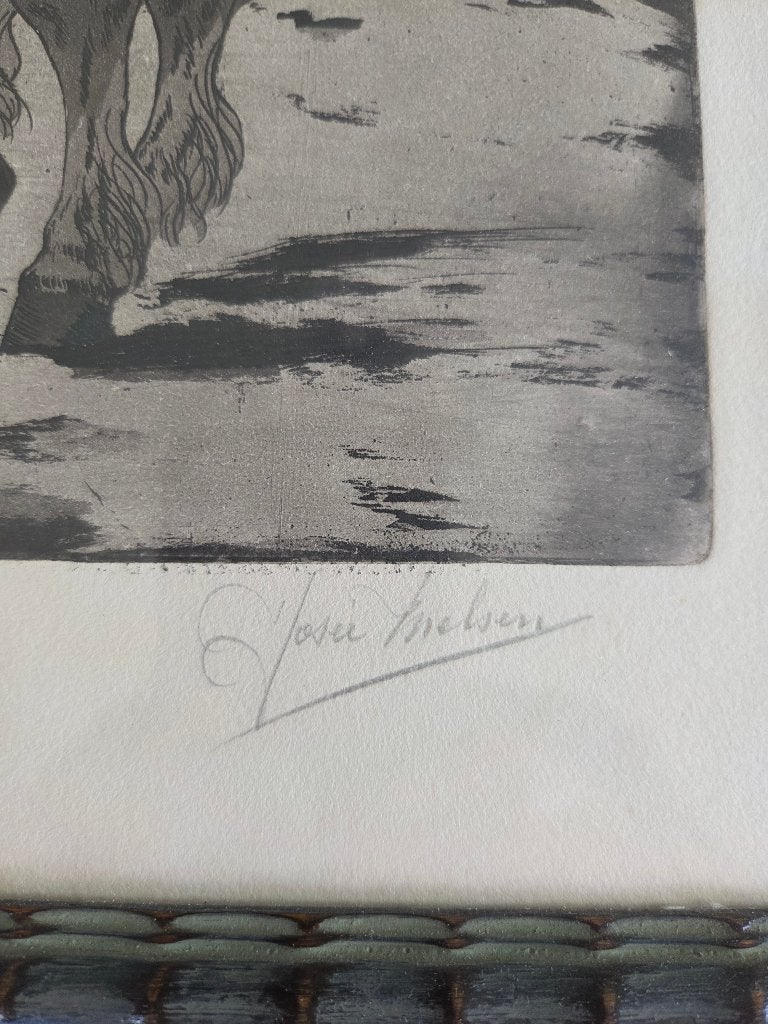 2 werkjes van Josee Melsen, Sous verre, Enlèvement, Dessin, Animaux