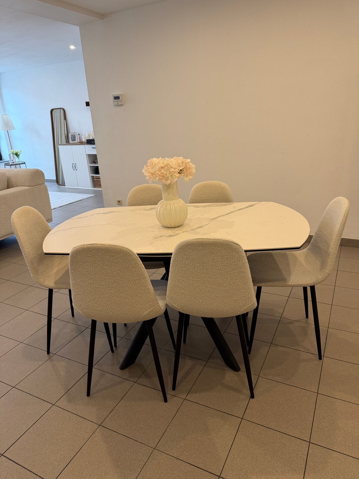 Table a manger avec chaises, Enlèvement, Comme neuf, Rectangulaire