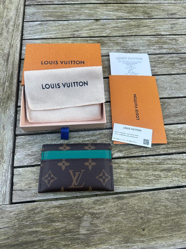 Louis vuitton porte carte double, Bruin, Nieuw, Leder, Ophalen