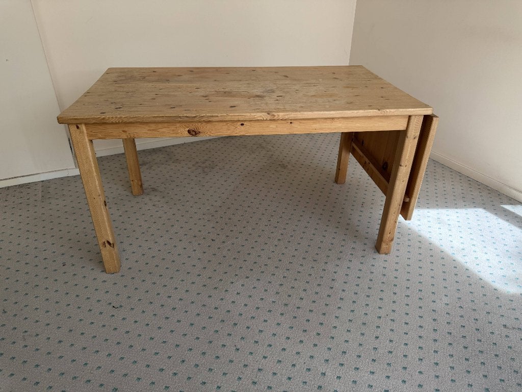 Grande table de ferme en sapin massif extensible 190 cm, Antiquités & Art, Enlèvement