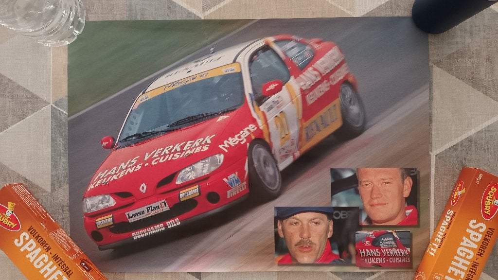 Poster 1997 Belcar Zolder - Megane - Peter Baert, Simons, Verzamelen, Rechthoekig Liggend, Ophalen of Verzenden, Zo goed als nieuw