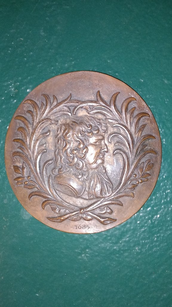 Plaque en bronze allemande 1685, Collections, Enlèvement ou Envoi