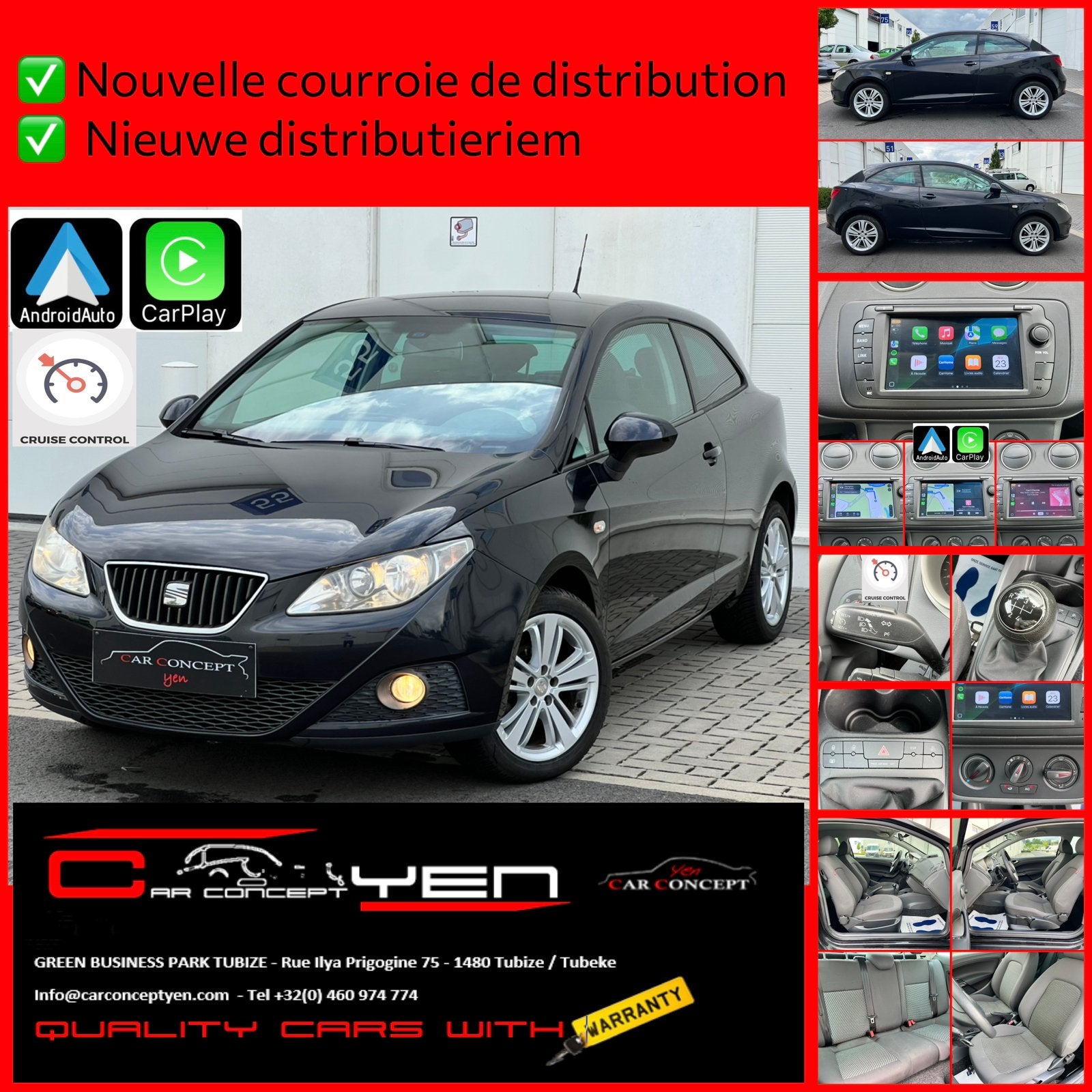 Seat Ibiza 1.4i*Edition Carplay*Airco*Cruise*Bluetooth*Top*, Dealer onderhouden, Stof, 4 cilinders, Bedrijf