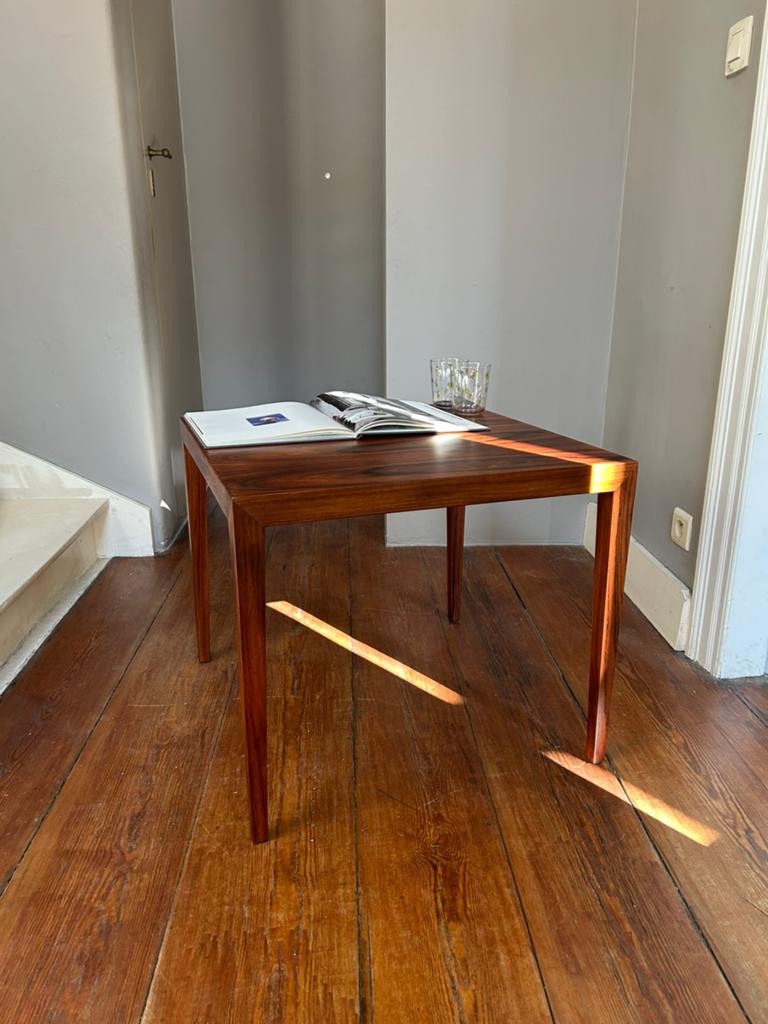 Table basse vintage en palissandre Severin Hansen, Maison & Meubles, Moins de 50 cm, Enlèvement, 50 à 100 cm, Autres essences de bois
