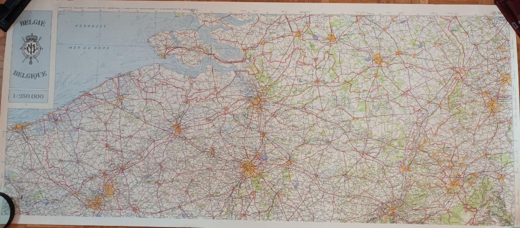 Belgique en 2 cartes affiches poster bilingues 1974 N et Sud, Collections, Enlèvement ou Envoi