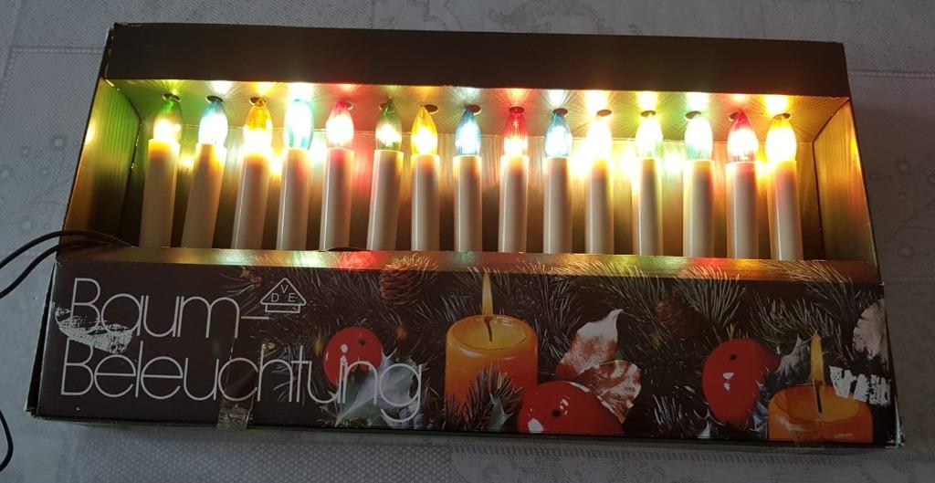 -Oude kerstverlichting (15 klemkaarsen), Ophalen of Verzenden, Zo goed als nieuw