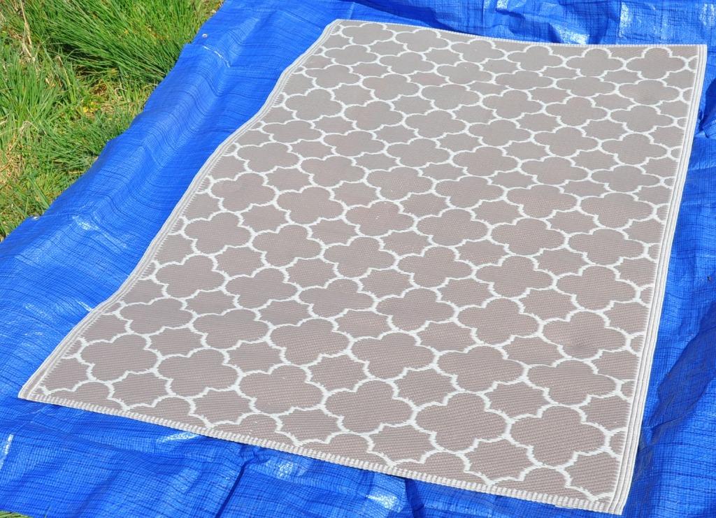 fin tapis tressage plastifier imitation carrelages, Enlèvement ou Envoi, Comme neuf
