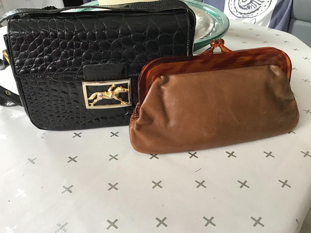 Handtassen crocodile leder, Enlèvement ou Envoi, Comme neuf, Cuir