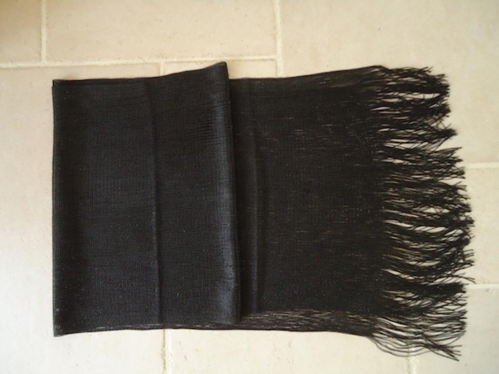 Foulard noir - effet satiné strass, Envoi, Neuf, Écharpe