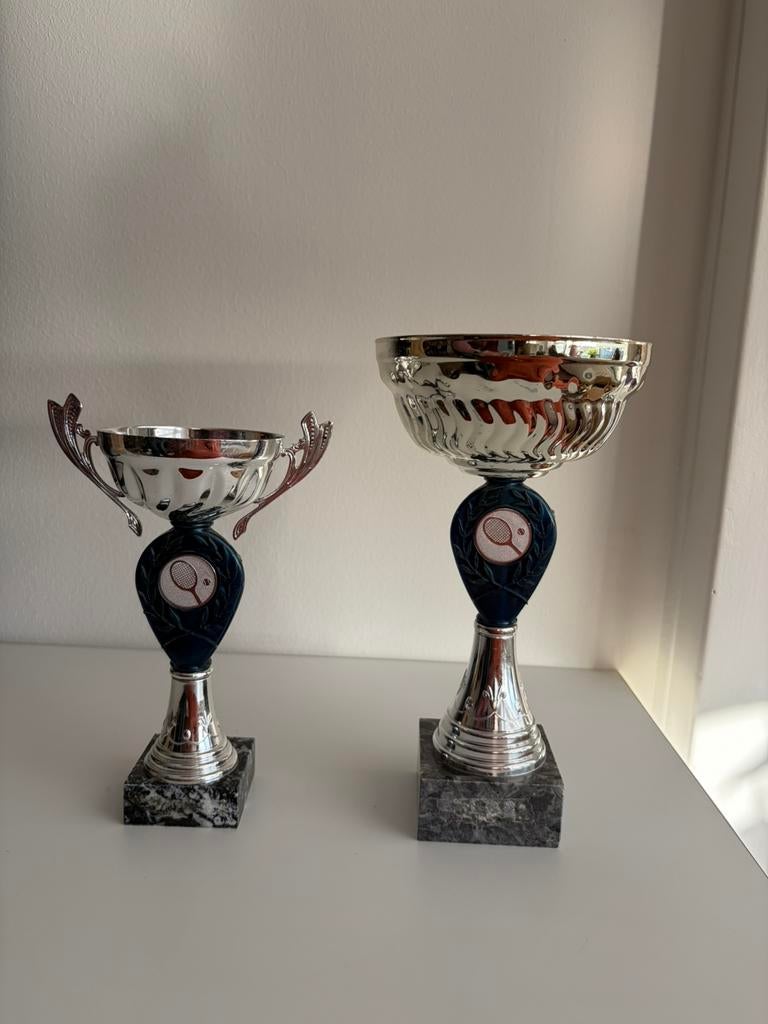 Trofee / beker tennis (set 2), Ophalen of Verzenden, Zo goed als nieuw