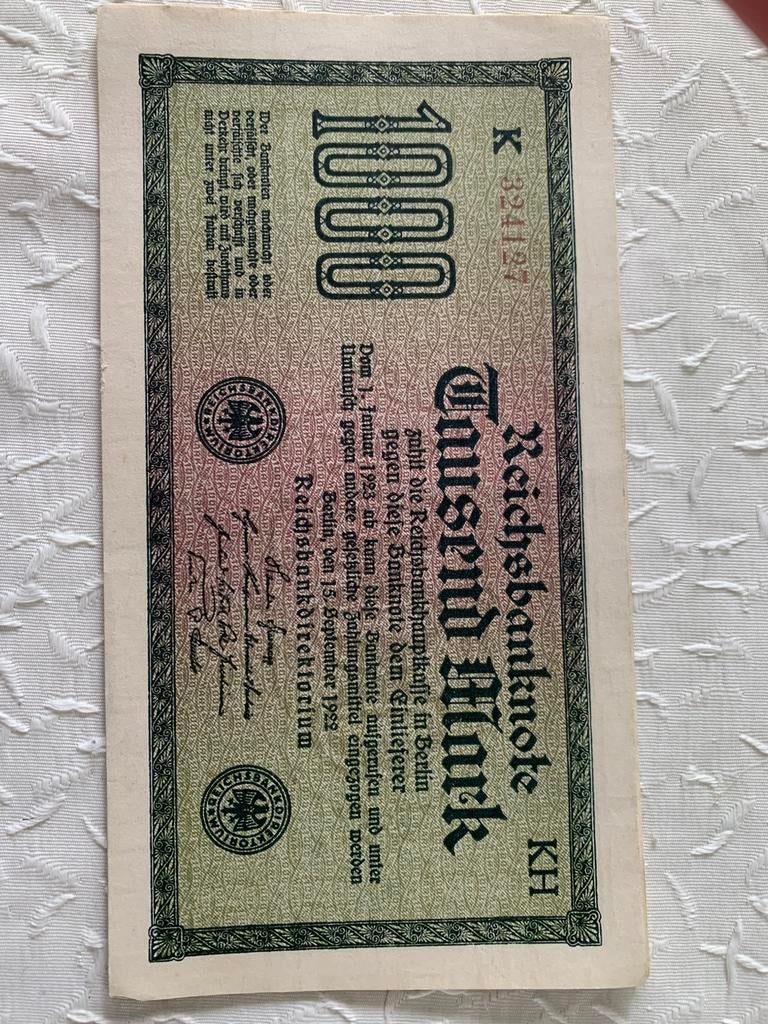 Tausend 1000 mark Duitsland 1922, Ophalen of Verzenden, Duitsland, Los biljet