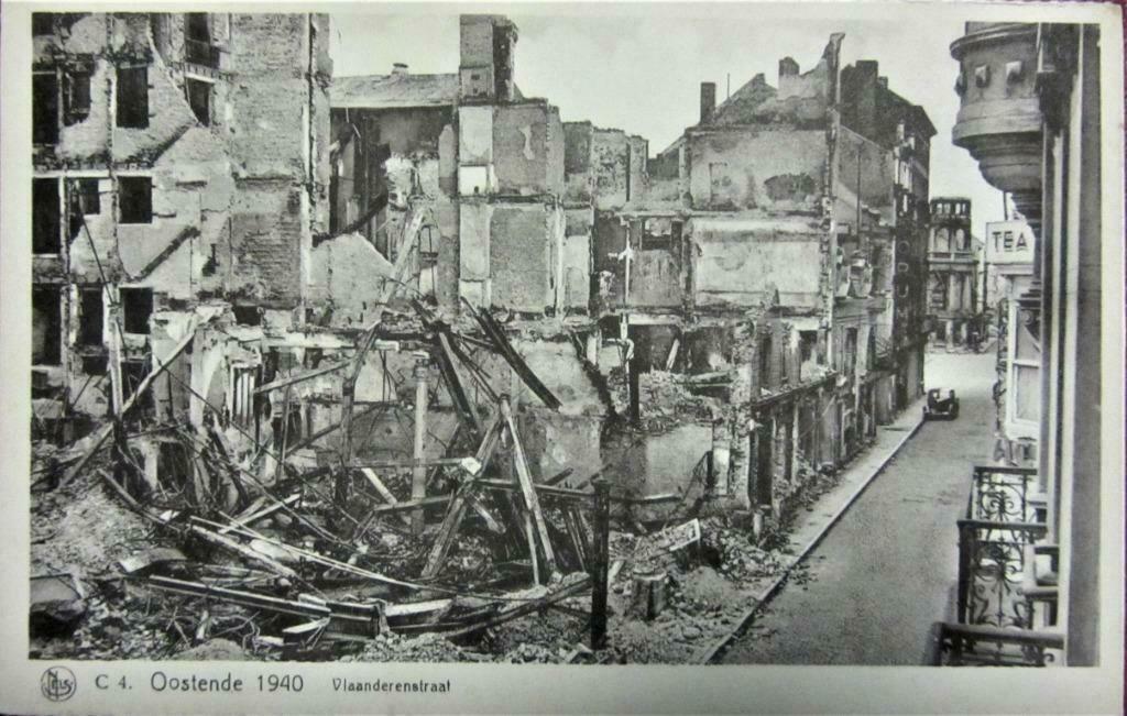 POSTKAART- BELGIË- OOSTENDE, DE VLAANDERENSTRAAT 1940, Ophalen of Verzenden, 1920 tot 1940, Ongelopen, West-Vlaanderen