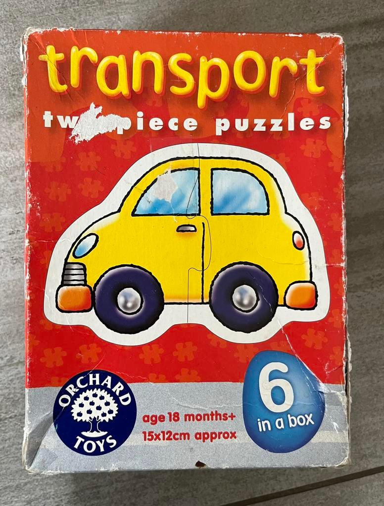 Set van 6 voertuig puzzels, Ophalen of Verzenden, Minder dan 10 stukjes, Gebruikt