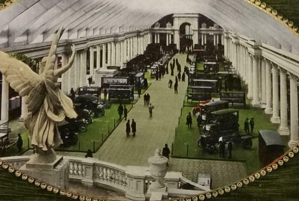 Carte postale Exposition de Bruxelles avec automobiles 1912, Collections, Enlèvement ou Envoi, Avant 1920, Non affranchie, Bruxelles (Capitale)