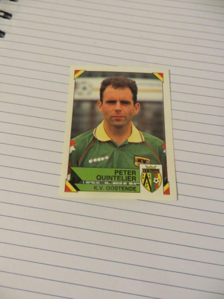 Voetbal: Sticker football 95 : Peter Quintelier - Oostende, Enlèvement ou Envoi, Neuf, Autocollant