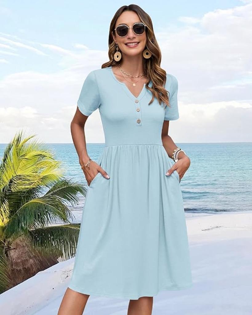Robe d'été pour femme | col en V | Nouveauté, Neuf, -, Autres couleurs, -