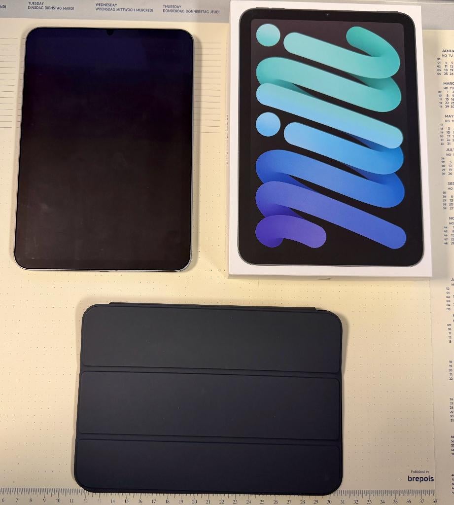 iPad mini 5G 128 Gb (versie 2024), smart folio, paperlike, Ophalen, 8 inch, Zo goed als nieuw, 128 GB