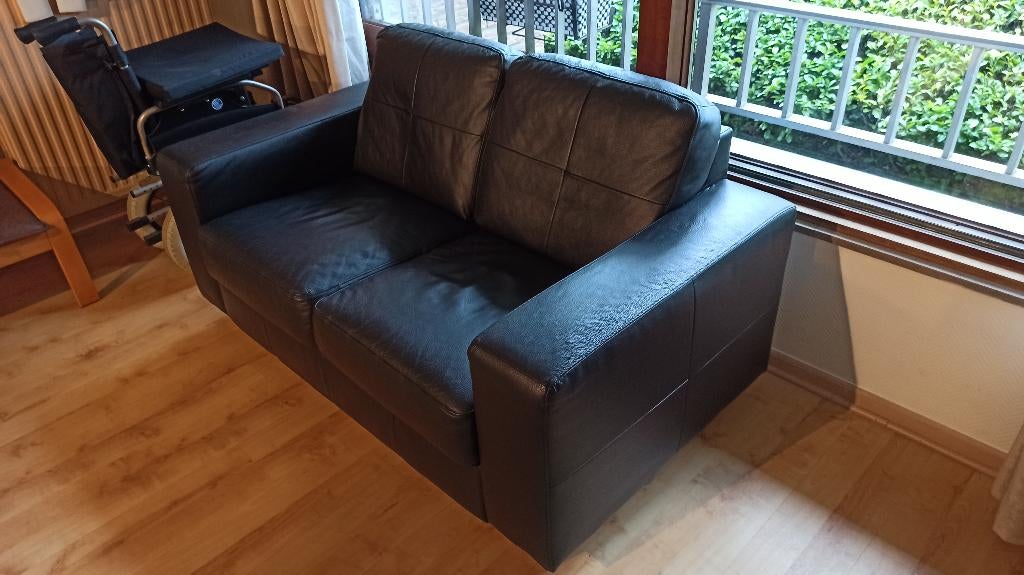 canapé IKEA Skogaby en cuir noir, Maison & Meubles, Moins de 150 cm, Banc droit, Contemporain, Enlèvement