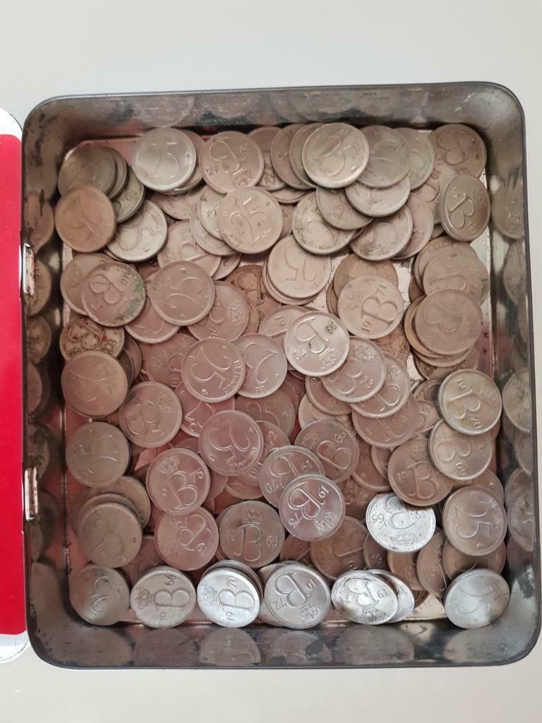 302gr Muntstukken 25 cent België Boudewijn Belgische Frank, Ophalen of Verzenden