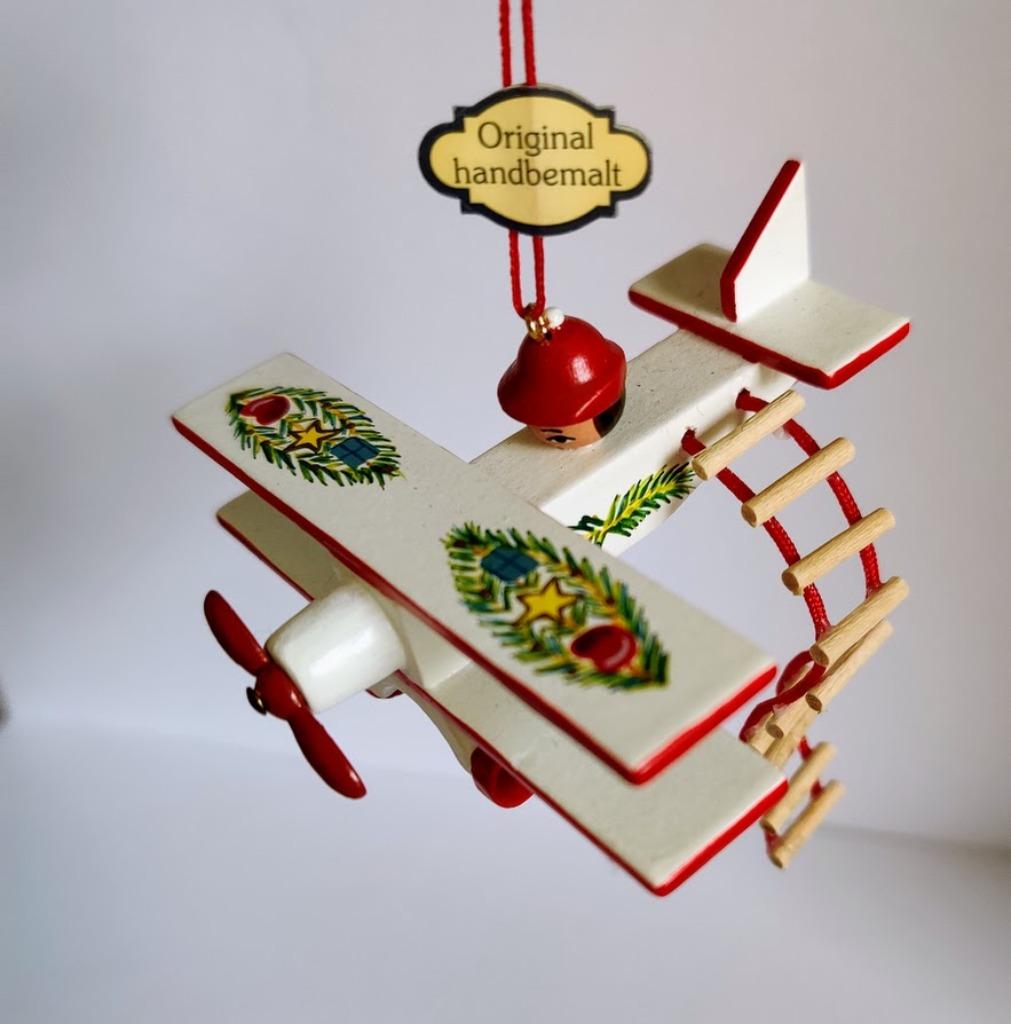 Käthe Wohlfahrt Avion avec échelle • Bois véritable • Avec l, Enlèvement ou Envoi