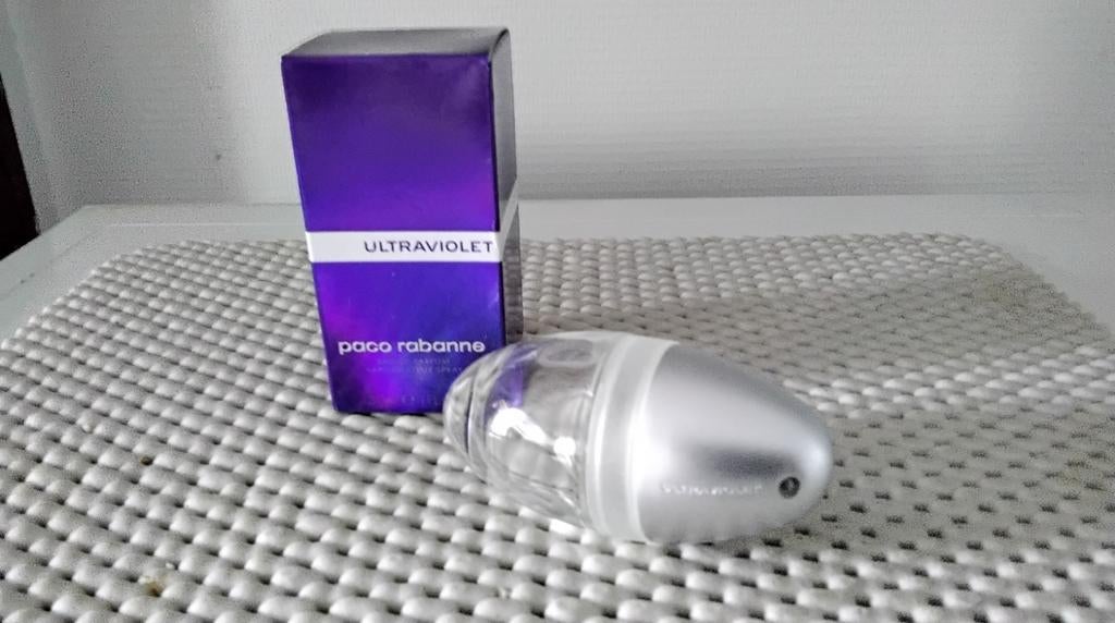 Lege spuitfles Ultraviolet van Paco Rabanne met doosje, Ophalen of Verzenden, Zo goed als nieuw, Parfumfles