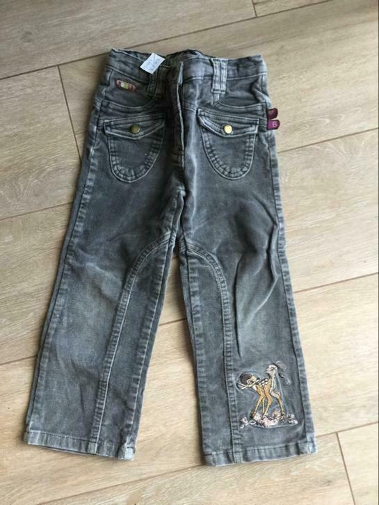 Pantalon en velours gris avec Bambi dessus - Taille 104, Enlèvement ou Envoi, Comme neuf, Fille, Pantalon