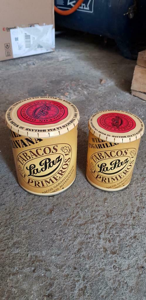 Lot de 2 Boites à tabac en fer tabac la paz, Enlèvement ou Envoi