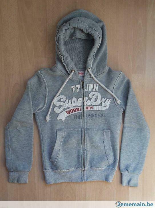 Sweat Superdry gris 12 ans / 146 cm, Enlèvement ou Envoi, Pull ou Veste, Utilisé, Superdry