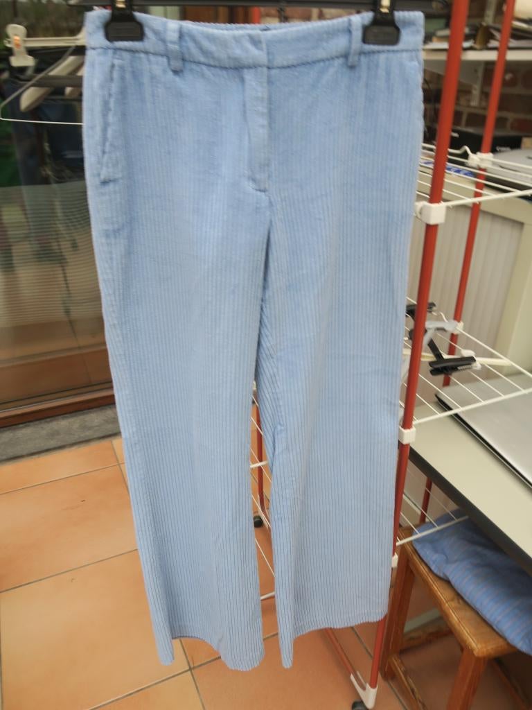 Broek blauw ribfluweel Selected Femme mt 34-36, Blauw, Selected Femme, Nieuw, Ophalen of Verzenden