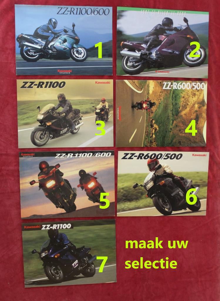 Brochure originale des Kawasaki ZZR1100 -ZZR600, Enlèvement ou Envoi, Neuf, Marque ou Modèle