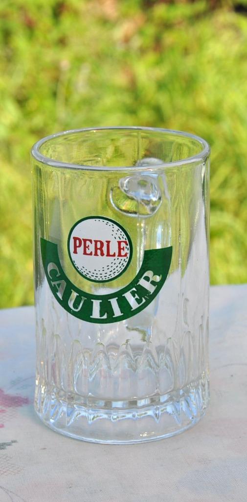 chope a biere en verre perle caulier, Ophalen of Verzenden, Zo goed als nieuw, Pul(len), Overige merken