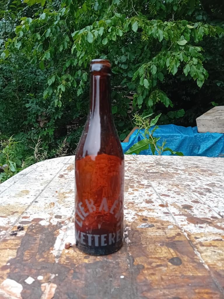 Oude vintage bierfles brouwerij Liebaert Wetteren, Enlèvement ou Envoi, Utilisé