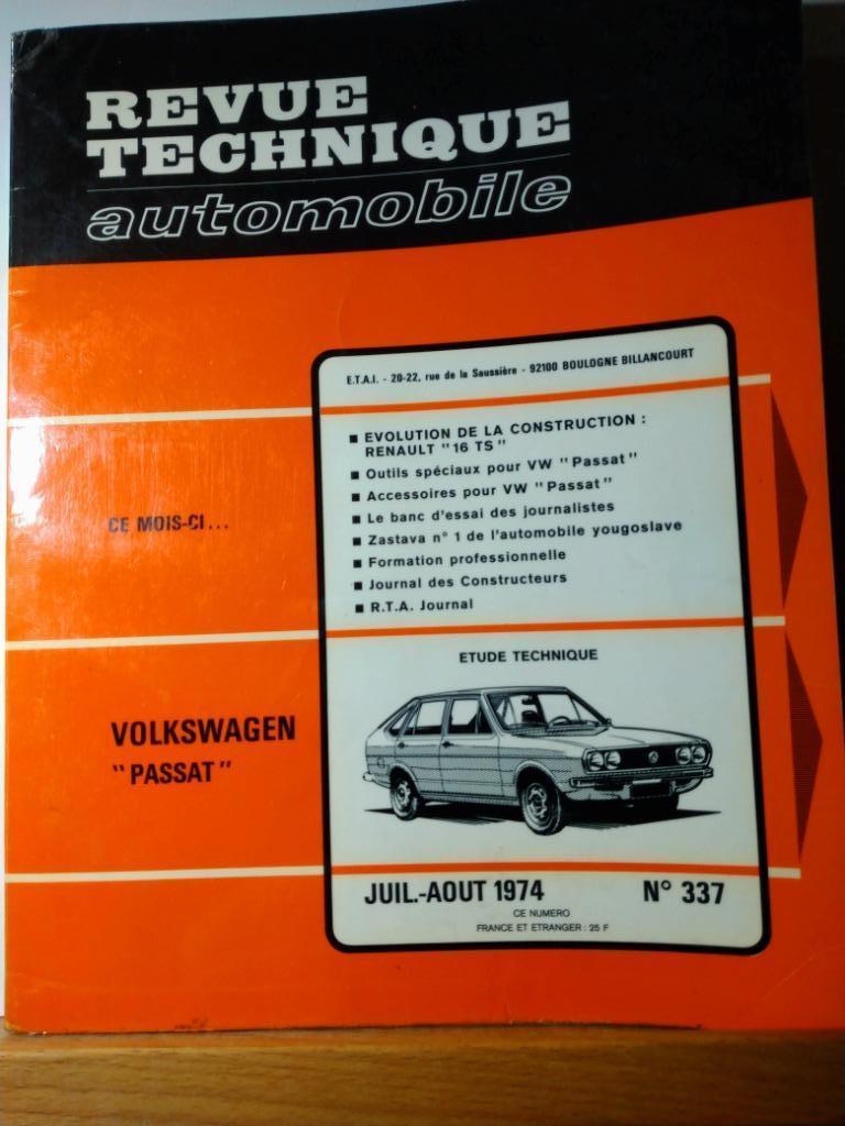 RTA - Volkswagen Passat - Renault 16 - n 337, Auto diversen, Handleidingen en Instructieboekjes, Verzenden