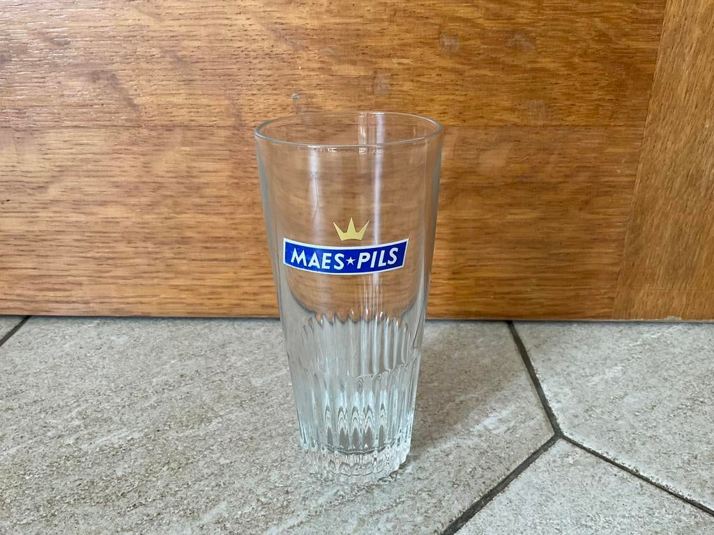 Oud bierglas Maes Pils (2), Verzenden, Zo goed als nieuw