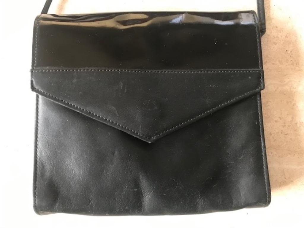 Zwarte lederen handtas (nr1591), Ophalen of Verzenden, Zo goed als nieuw, Zwart, Handtas