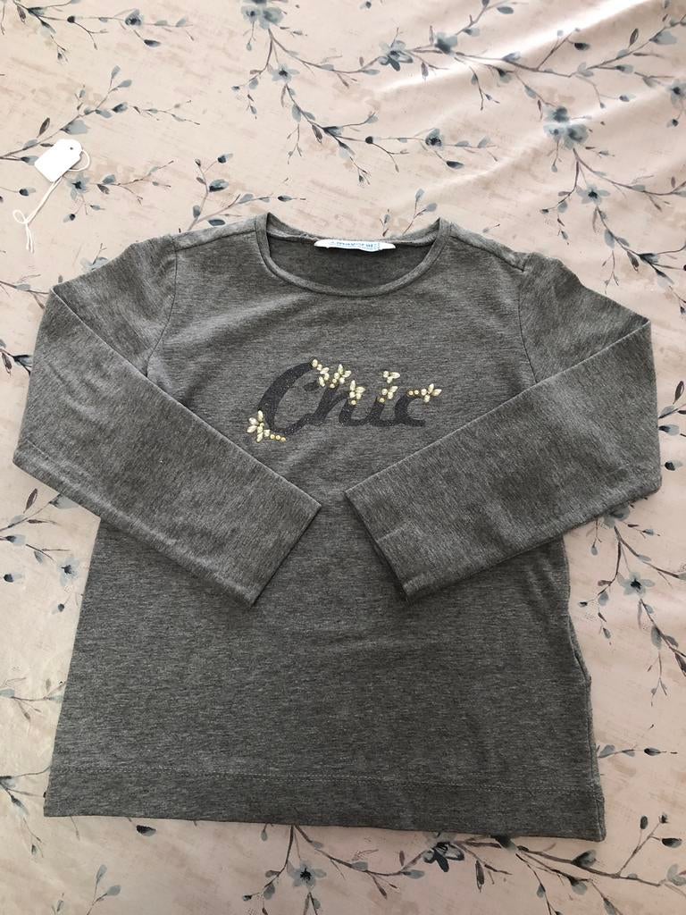 Grijze longsleeve van Mayoral, maat 104, Kinderen en Baby's, Kinderkleding | Maat 104, Mayoral, Meisje, Ophalen of Verzenden, Zo goed als nieuw