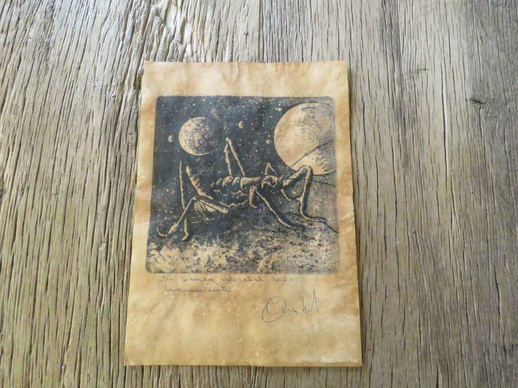 Aquateint Cricket Planets Singed, Antiquités & Art, Enlèvement ou Envoi