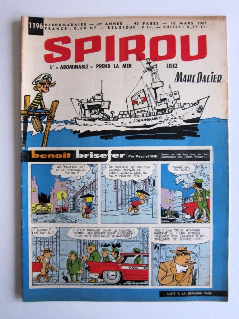 Hebdo Spirou 1196 + mini-récit n°55 (1961), Livres, Enlèvement ou Envoi, Une BD, Comme neuf, Collectif