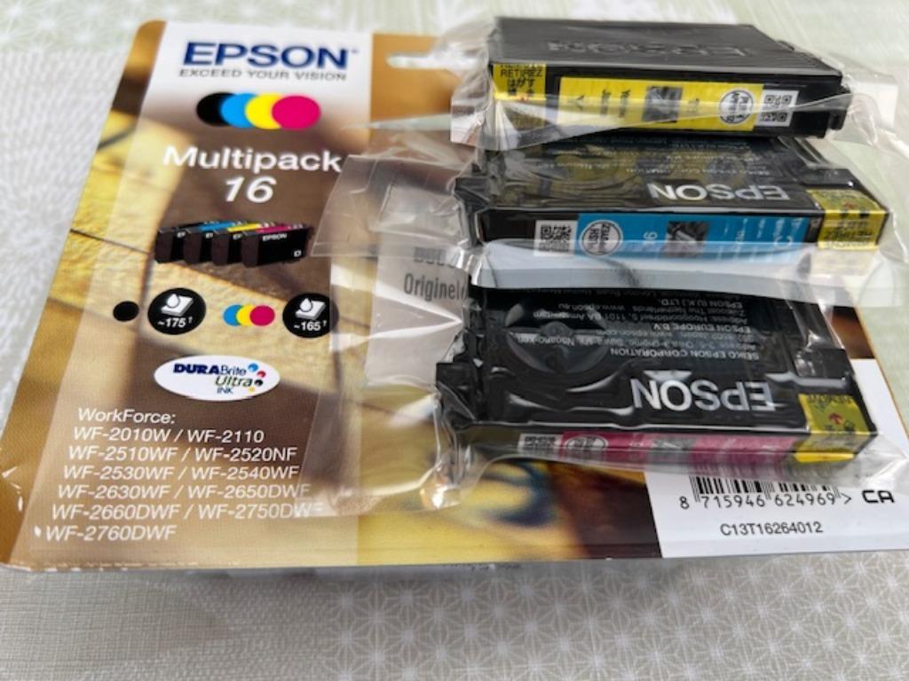 Inktcartridge Epson 16 3 kleuren + 4 Epson 16xl B, Enlèvement ou Envoi, Neuf, Cartridge, EPSON