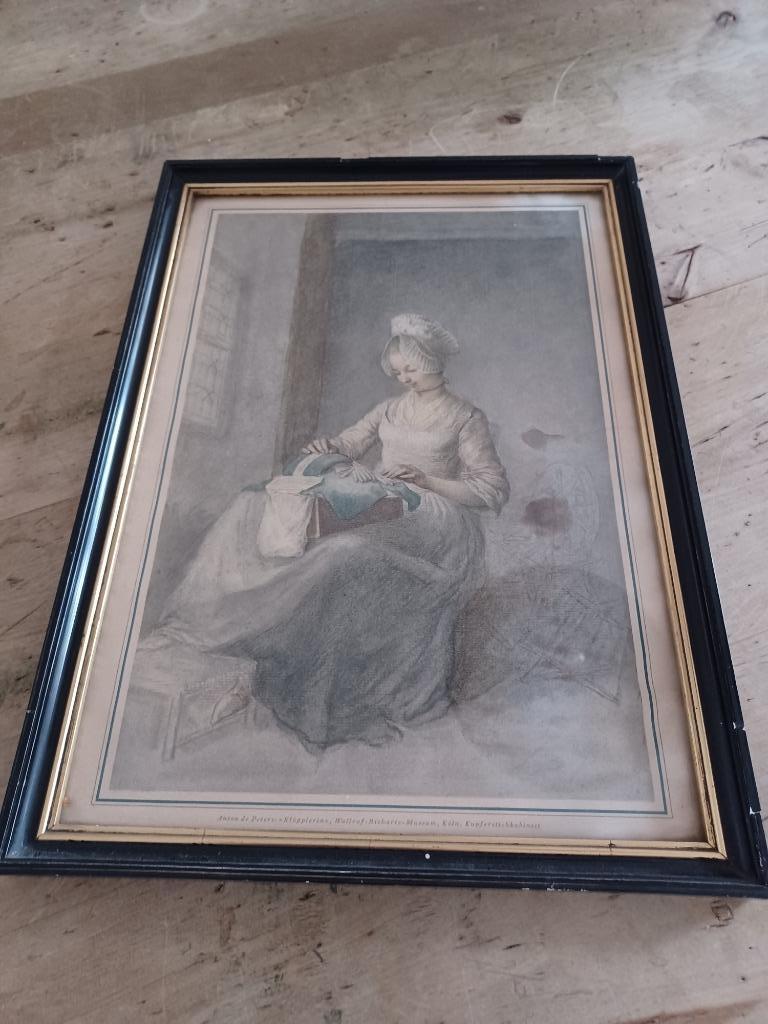 Houten kader prent ANTON DE PETERS, Ophalen of Verzenden