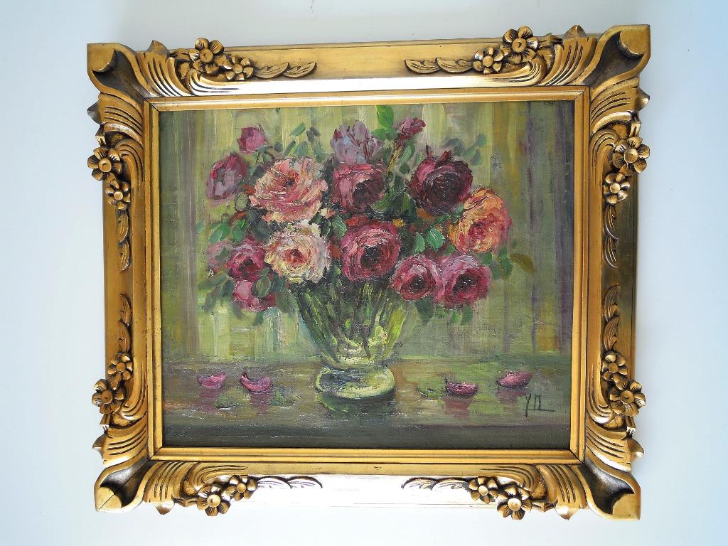 Gesigneerd schilderij van rozen, Ophalen