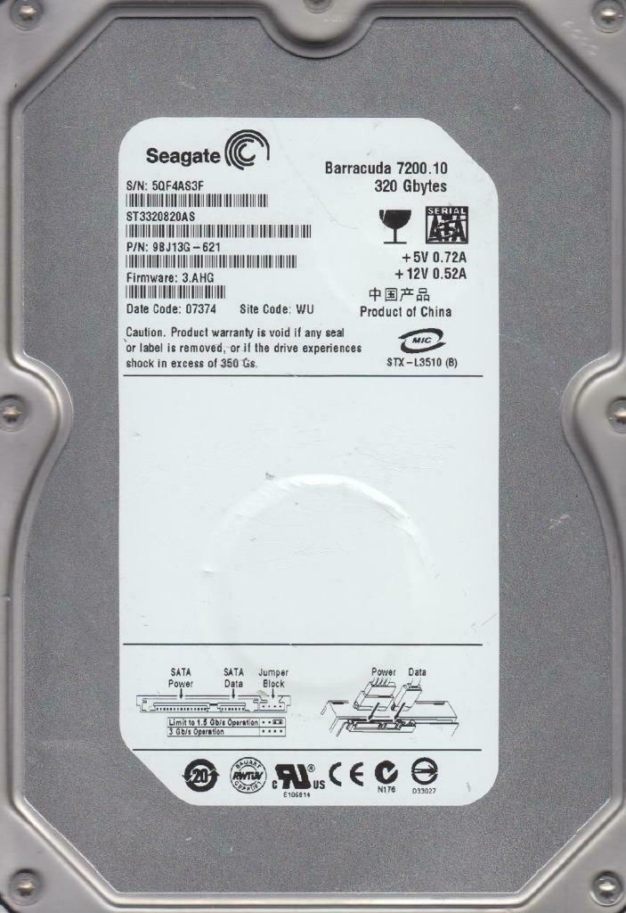 Seagate Barracuda ST3320820AS Disque dur 3"1/2 SATA 320Go, Enlèvement ou Envoi, Utilisé
