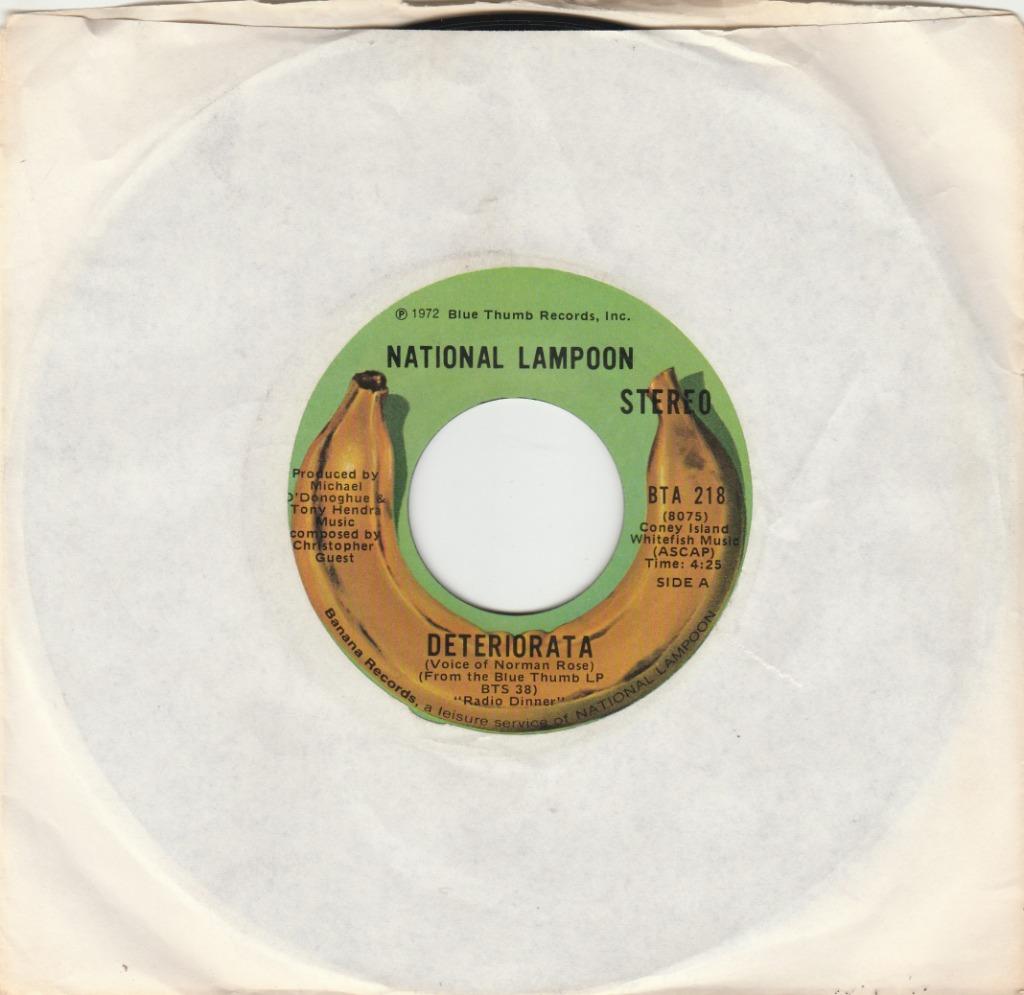 45T: National Lampoon: Deteriorata   Pop, Cd's en Dvd's, Ophalen of Verzenden, Gebruikt, Pop