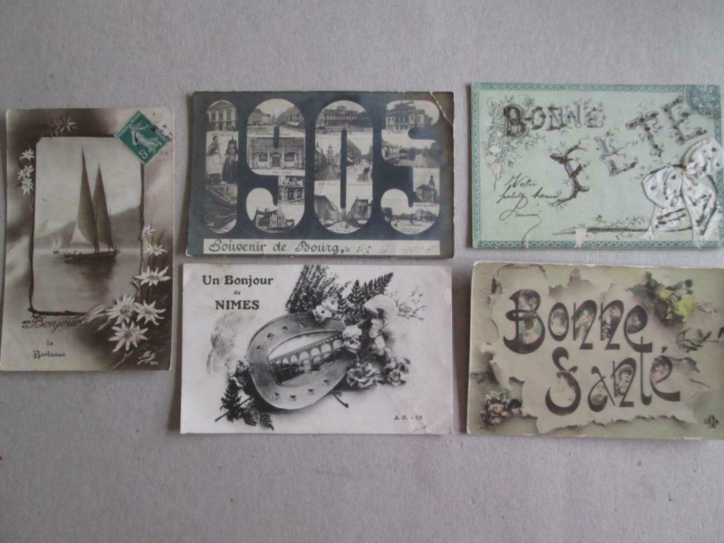 5 oude postkaarten (begin 1900), Verzamelen, Verzenden