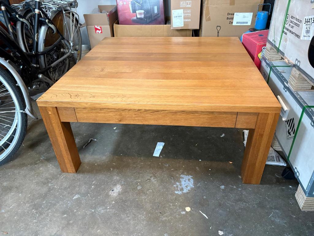 eiken salontafel, Huis en Inrichting, Tafels | Salontafels, Ophalen of Verzenden, Zo goed als nieuw, Minder dan 50 cm, 100 tot 150 cm