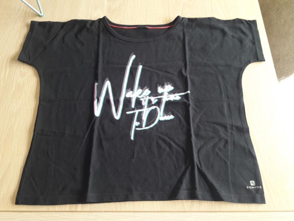 T-shirt Domyos 152 zwart, Meisje, Ophalen of Verzenden, Zo goed als nieuw, Shirt of Longsleeve